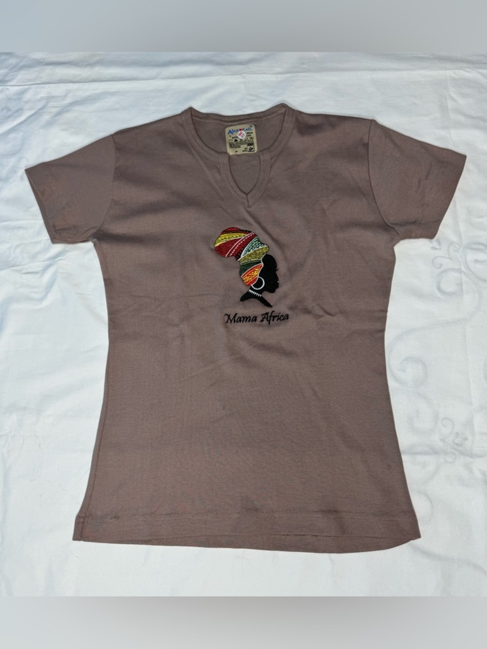 Airborne 'Mama Africa'
Embroidered Split Neck Tee - Made in Kenya